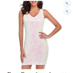 White Sequin Dress-WORN ONCE